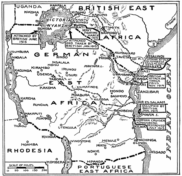 East Africa Wwi As At August 1915