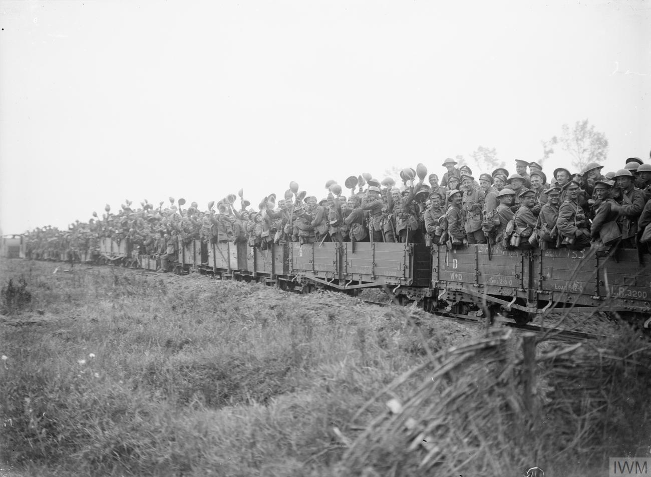 Durham Light Infantry In Light Rail Wagons 31 07 1917 IWM Q 2641