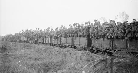Durham Light Infantry In Light Rail Wagons 31 07 1917 IWM Q 2641