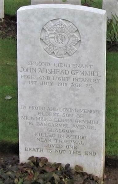 John Gemmill's Headstone
