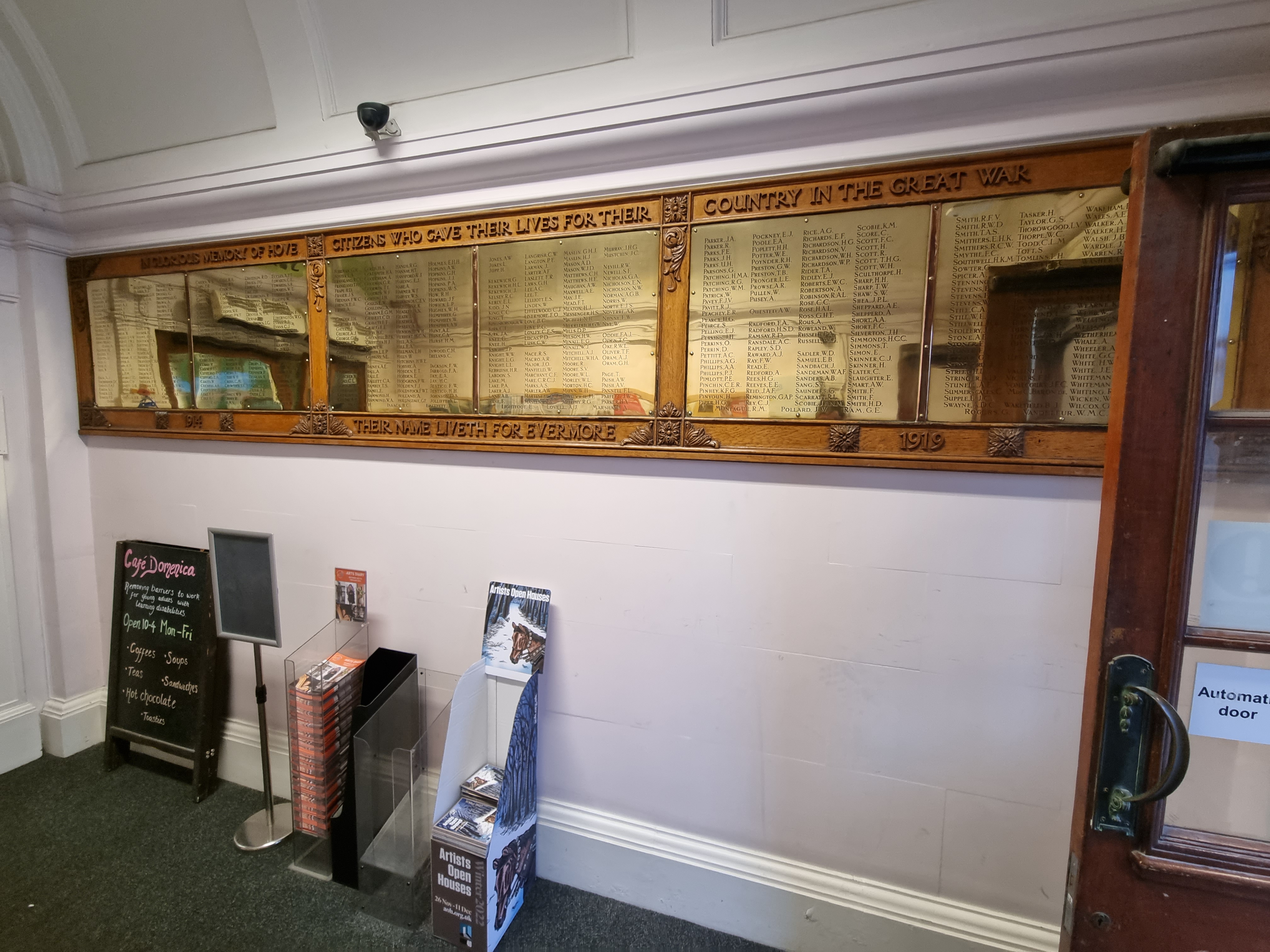 Brass Plaques In The Vestibule Of Hove Library