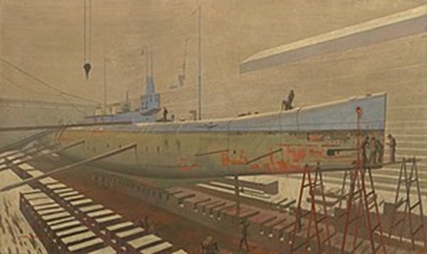 A Painting Of K22, The Former K13, In Drydock