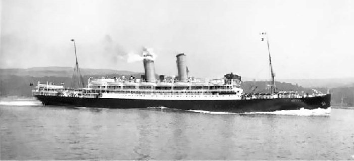 The Otranto, A Requisitioned Armed Merchant Cruiser, Acting As A Troopship Carrying American Soldiers To Britain.