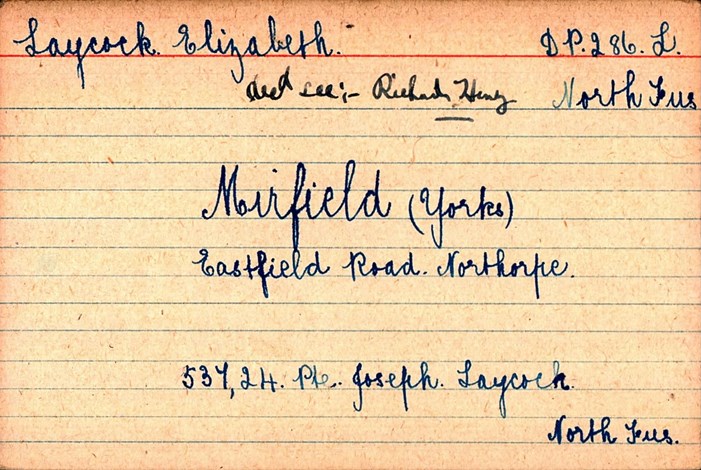 Joseph Laycock Widows And Dependants Card (1)