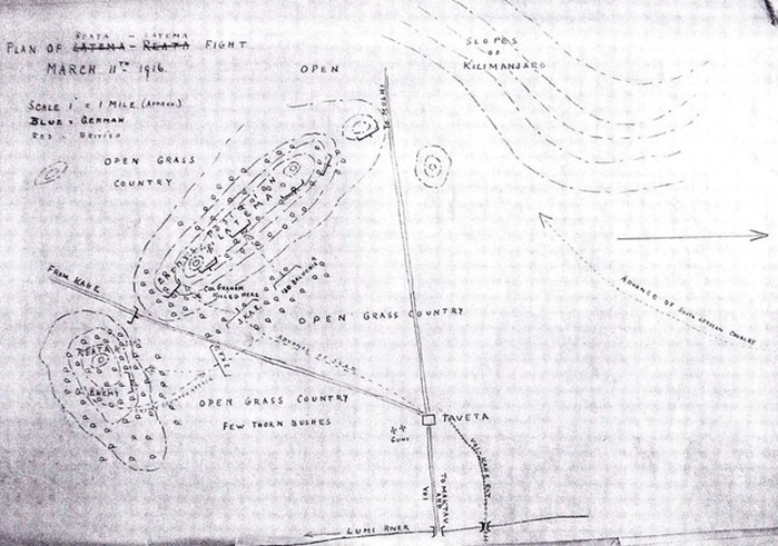 Sketch Following The First British Attack On Latema Reata Nek