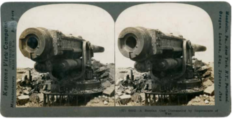 Stereoview Russo–Japanese War (1904), Gun