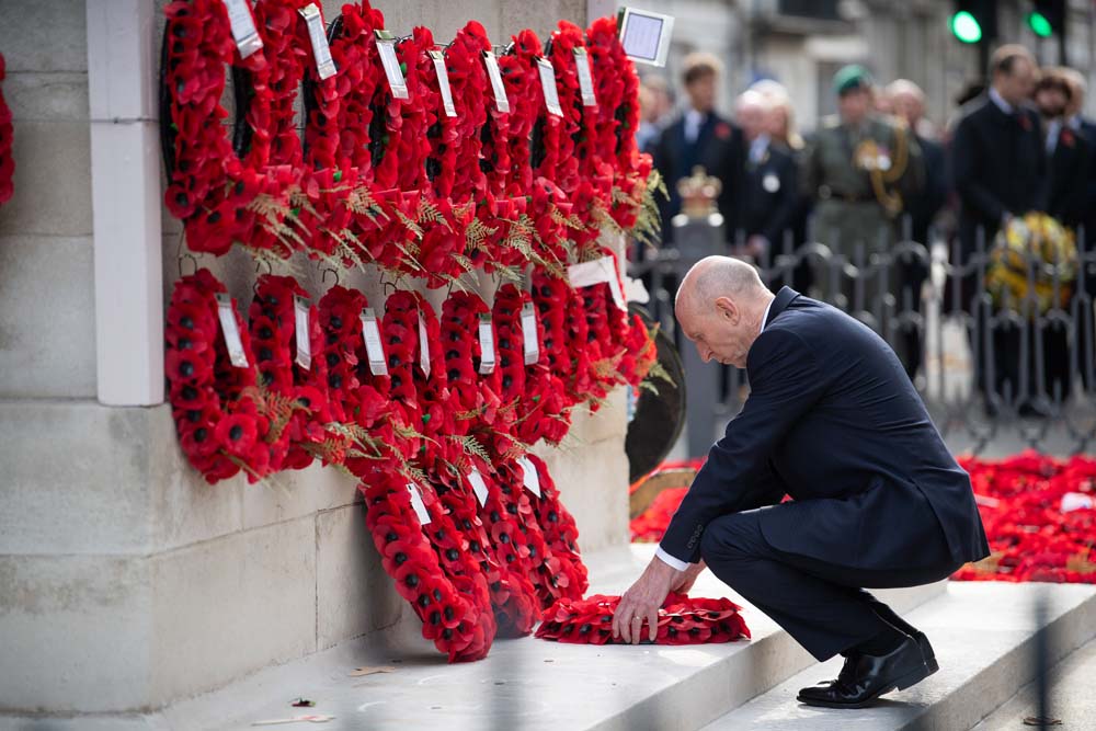 The Rt Hon John Healey, Secretary Of State For Defence Lays A Wreath