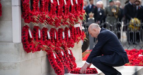 The Rt Hon John Healey, Secretary Of State For Defence Lays A Wreath