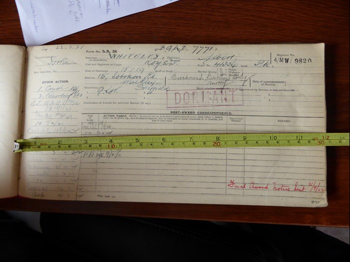 Robert Whileley, Pension Reference 4:MW:9820