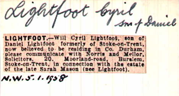 Lightfoot Card