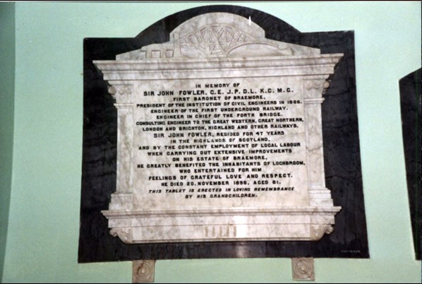 Memorial To Sir John Arthur Fowler, Clachan Church