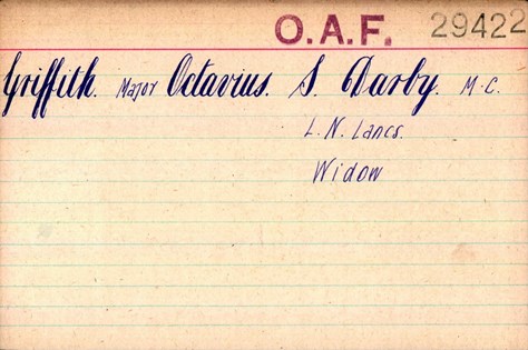 Darby Griffith Pension Record Card