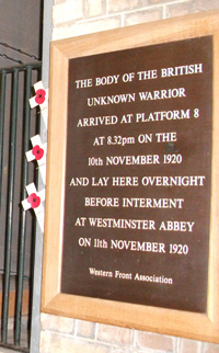 Victoria Station Unknown Warrior 10 Nov 2010
