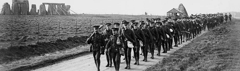 Men Of The 10Th (Alberta) Battalion Pass Stonehenge