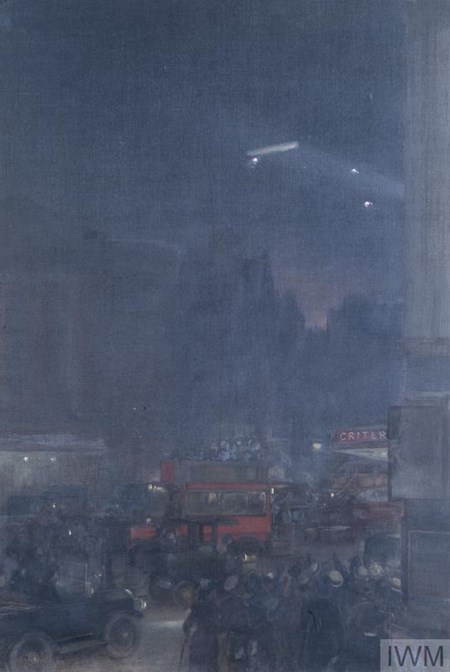The First Zeppelin Seen From Piccadilly Circus, 8Th September 1915
