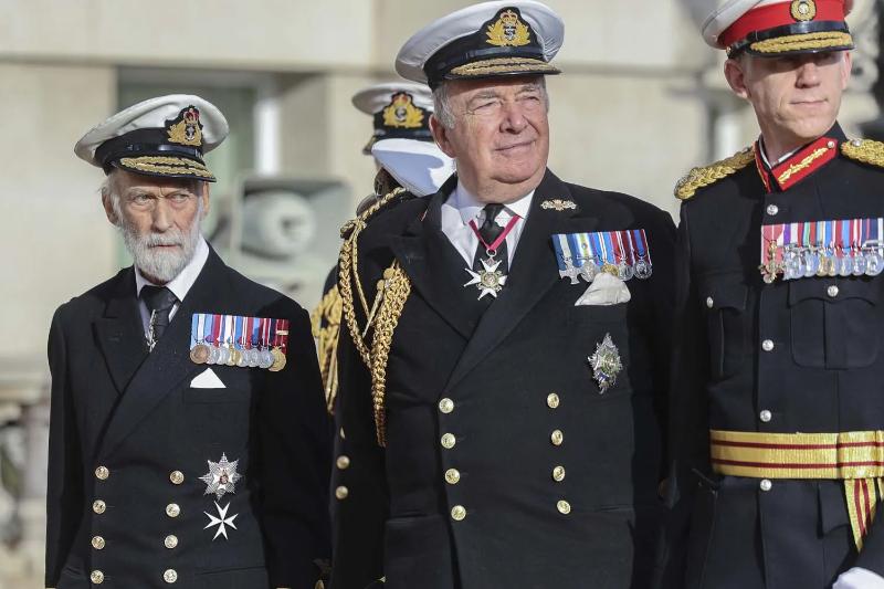 Prince Michael Of Kent , Admiral West And Major General Richard John Cantrill At The Service