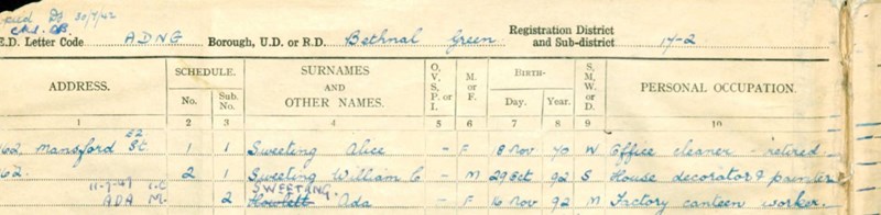 Ada Register Entry, 1939