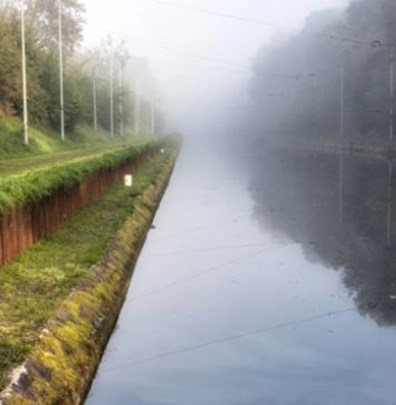 The St Quentin Canal Shrouded In Mist.