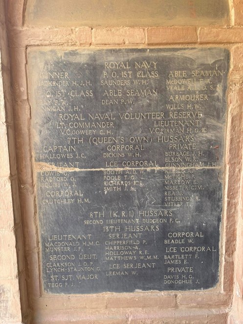 Basra Memorial Detailing Cowley's Name