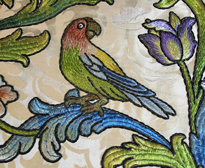 Example Of A Section Of Embroidery Parrot