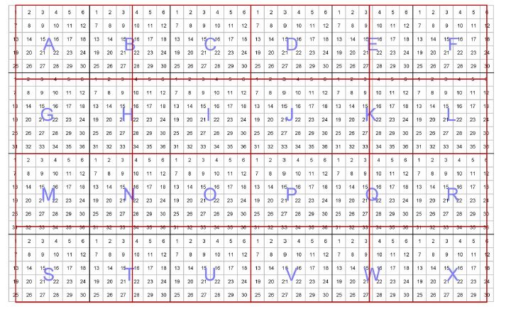 40,000 Sheet Grid System, On Some Earlier Maps Called