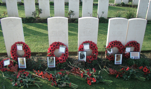 Tank Crew Graves. The Five Headstones In Flesquieres Hill Cemetery.