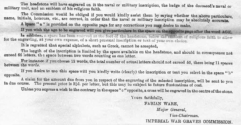 The Guidance Provided To Relatives Regarding Personal Inscriptions