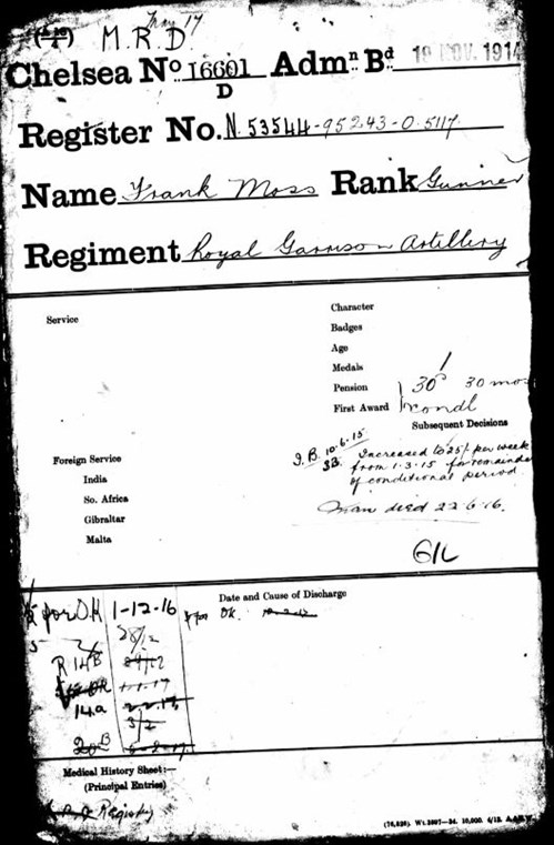 Sample Of A Chelsea Pension Calculation From Nov 1914