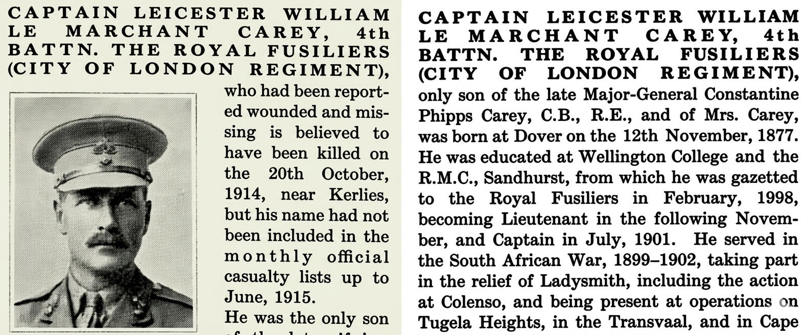 Carey Has Two Entries In The Bond Of Sacrifice