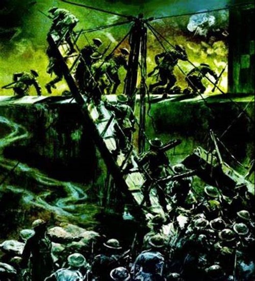 Artist's Impression Of The RMLI Storming The Mole.