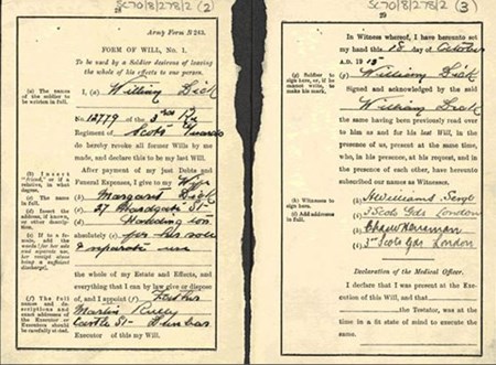 An Example Of A Formal (Witnessed) Will, Written And Signed By The Soldier On Army Form B.243