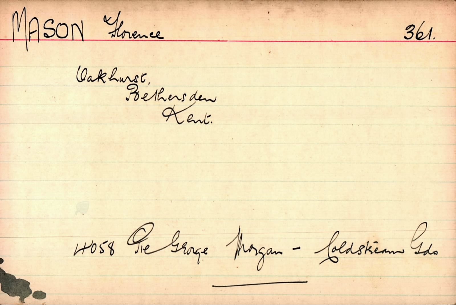 Second Pension Record Card For George Morgan