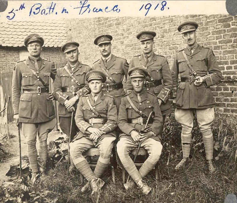 A Group Of Officers Of The 5Th Battalion, CEF In 1918. Is Major Pyman One Of These Officers