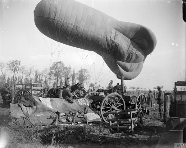 A Caquot Kite Balloon Ready To Ascend