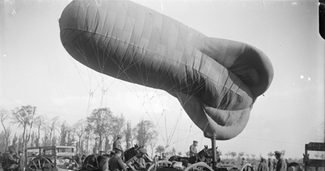 A Caquot Kite Balloon Ready To Ascend