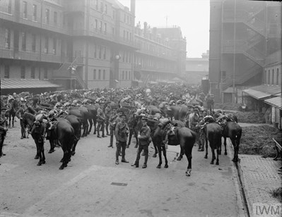 The 1St Life Guards Parading Before Leaving For France. (IWM Q 66223)