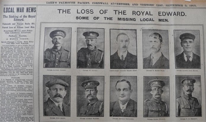 Lake's Falmouth Packet And Cornwall Advertiser 3 September 1915