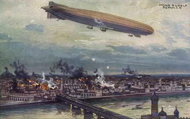 German Airship SL2 Bombing Warsaw In 1914.