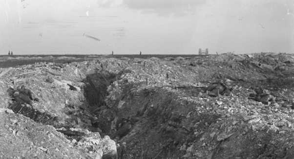 Battle Of Loos, 25Th September, 1915. British Dead In Front Of A Captured German Trench; Near Loos, 30Th September, 1915. The Towers Of Loos Can Be Seen In The Distance.