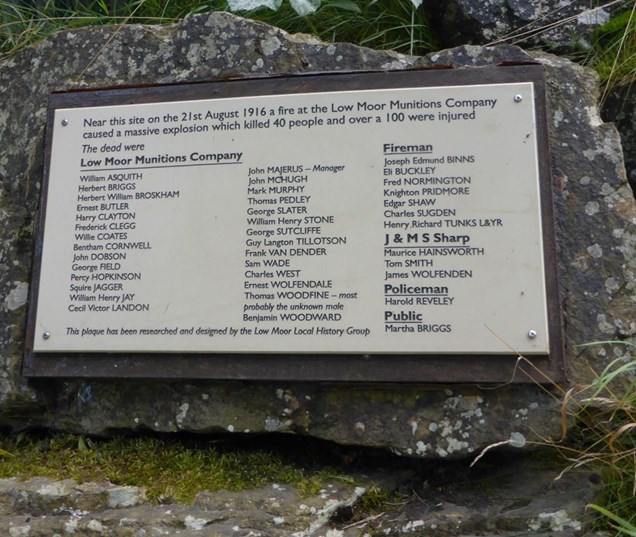 Two Plaques Adjacent To Spen Valley Greenway Detail What Happened On The Side Of The Old Railway Line At Low Moor 1