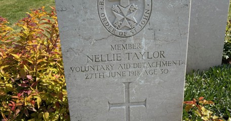 Nellie Taylor's Headstone At The Commonwealth War Graves Cemetery Of Mount Huon