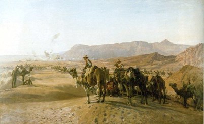 Camel Corps At Maghdaba By H S Power