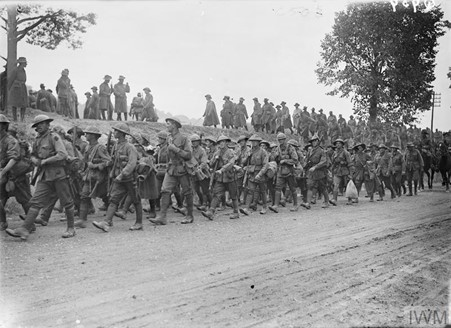 Troops Of The 2Nd Australian Division Returning From The Trenches After The Battle Of Pozières. Near Contay, August 1916