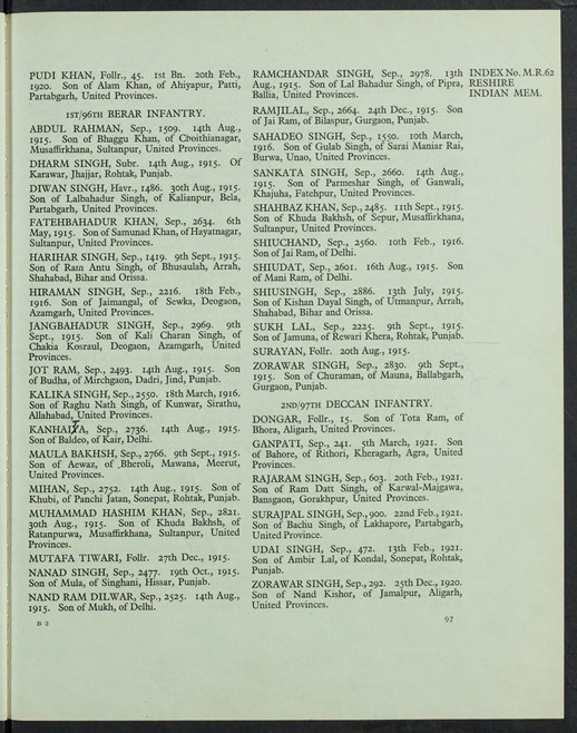 Just One Page From The Tehran Memorial (Previously The Reshire Indian Memorial Register)