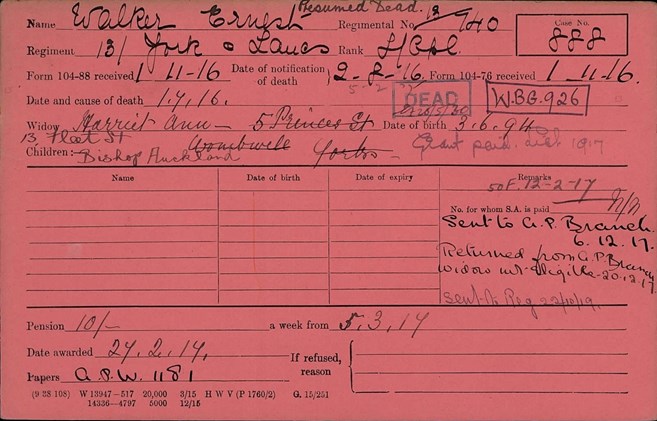 Private Ernest Walker (