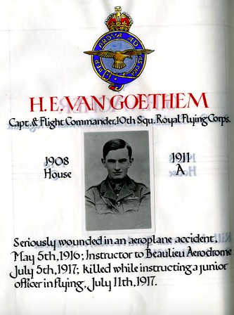 Remembered In The Sherbourne Roll Of Honour