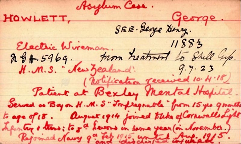 George Howlett Pension Card