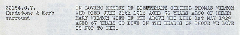 Thomas Helen Headstone Kerb Surround 1929