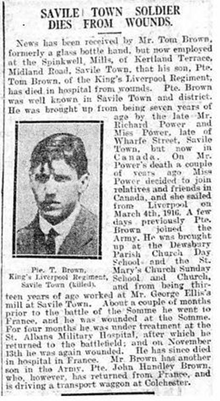 Thomas Smith Obituary In The Dewsbury Reporter