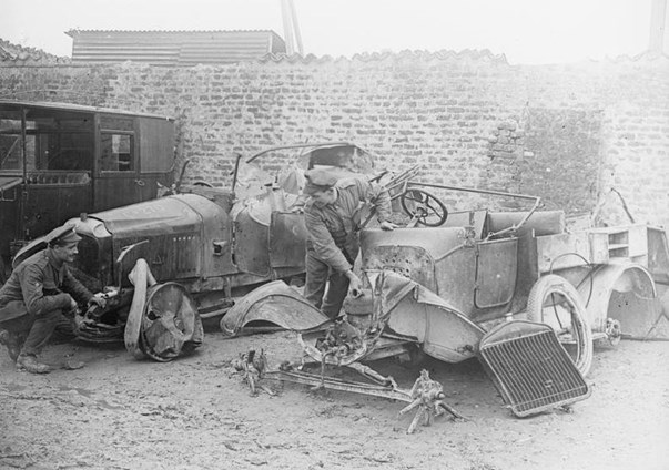 Damaged Vauxhall At The Heavy Repairs Depot